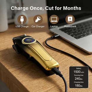 Cross-Border Professional Carving Scissors Push White Men's Digital Display Electric Hair Clipper Barbershop Oil Head Clipper Electric Clipper