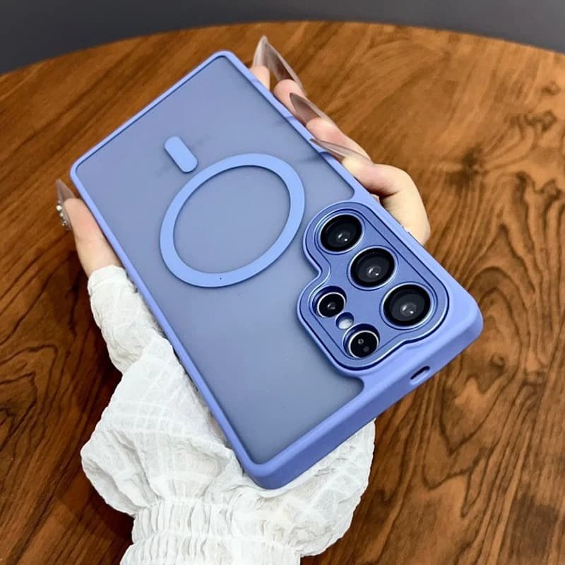 Compatible with Samsung S26 Ultra Matte Skin Feel Magnetic Phone Case S24 FE with Lens Film S25 Plus Protective Cover