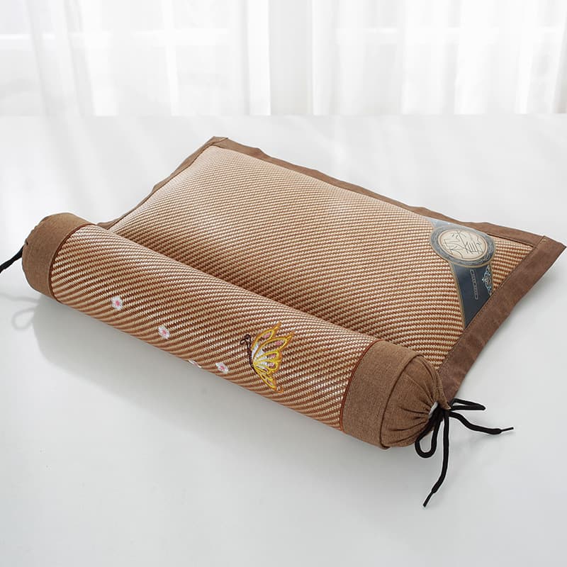 Summer Home Use Sleeping Integrated Pillow, Detachable Neck Support Pillow, Simple Style Inflatable Mugwort Pillow