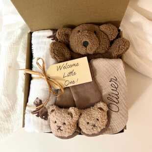 Baby Soothing Gift Box Set Organic Cotton Toy Newborn Calming Supplies Full Moon 100 Days Gift