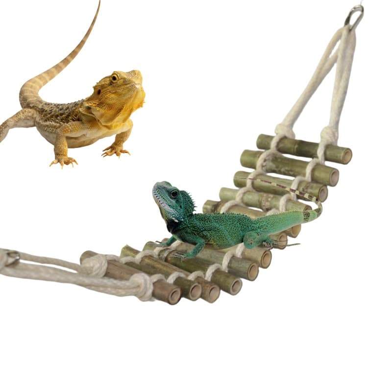Lizard Climbing Ladder Bamboo Woven Pet Cage Decoration Small Pet Accessories Gecko Bird Cage Hamster Stairs Ladder