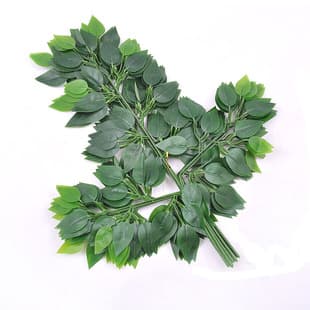 Artificial Banyan Branches, Red Maple Branches, Silver Branches, Glue-Coated Fabric Leaves, Landscape Greenery with Wire, Faux Branches with Wire