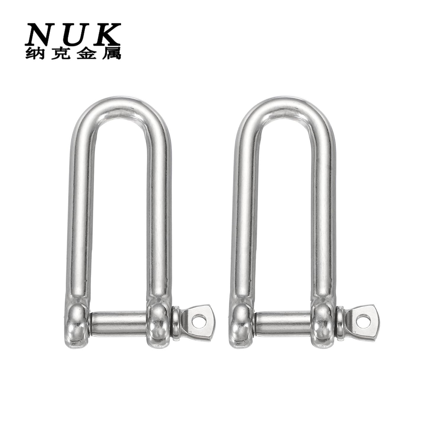 Stainless Steel Extended D-Shackle Hook Lifting Equipment Shackle Chain Connector High-Strength Lifting Shackle