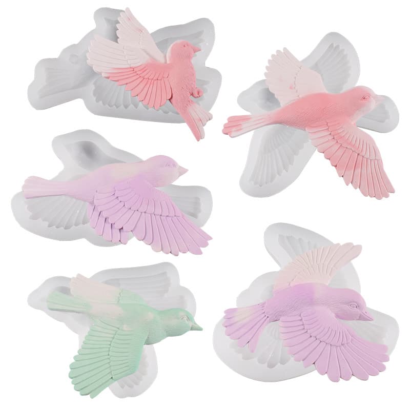 Multiple Silicone Bird Molds for DIY Aromatherapy Plaster Furniture Wall Hanging Bird Resin Silicone Molds Cross-border