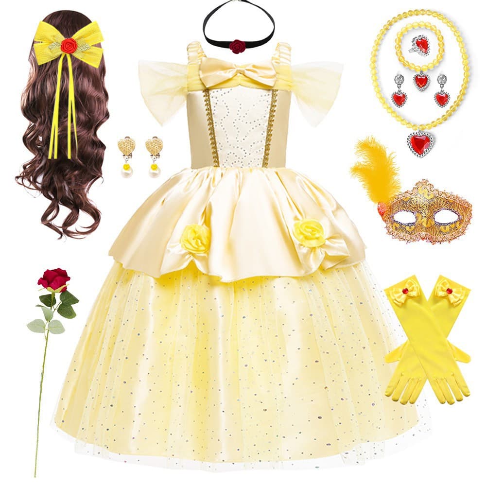 Beauty and the Beast Live Action Movie Belle Princess Halloween Tutu Dress Children's Gown