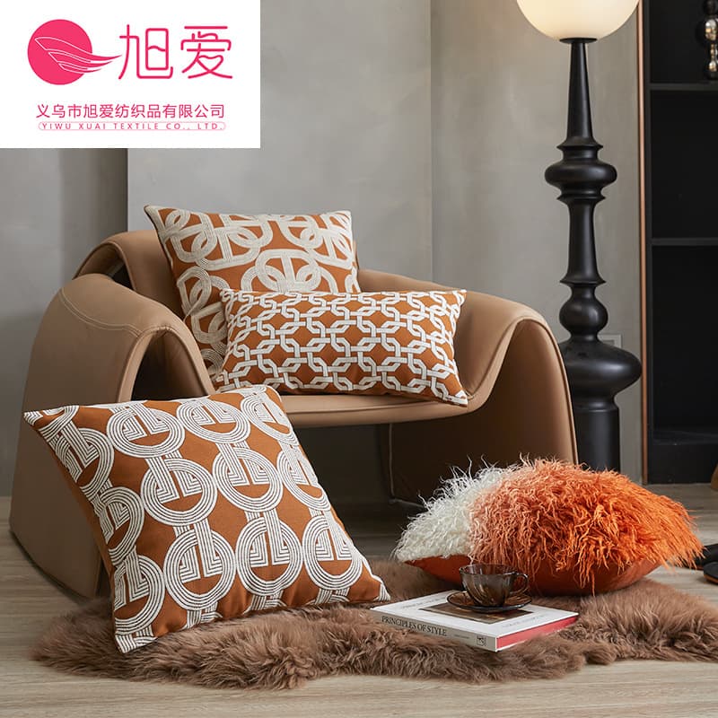 New Simple Style High-Precision Geometric Model Room Sofa Back Cover Bedside Square Pillow Back Pillow Cover