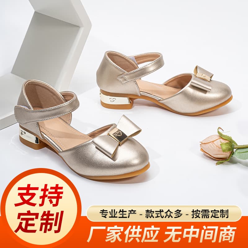 2025 New Girls Princess Shoes Spring Multiple Options White Leather Shoes for Dresses Soft Sole Children Casual Shoes