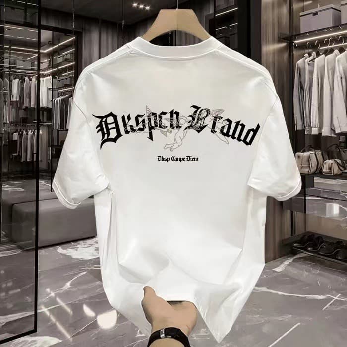 Men's style short-sleeved T-shirt, trendy brand, versatile and loose, new summer fashion trend printed half-sleeved tops, short-sleeved men's
