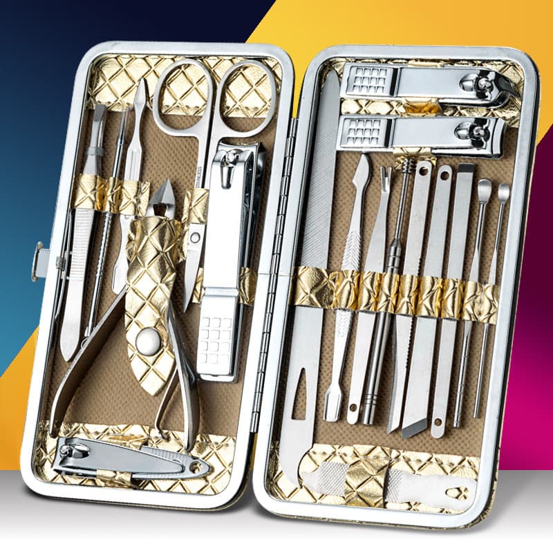 19-Piece Nail Clipper Set for Trimming Toenails, Single Stainless Steel Nail Clippers, Manicure and Pedicure Tools