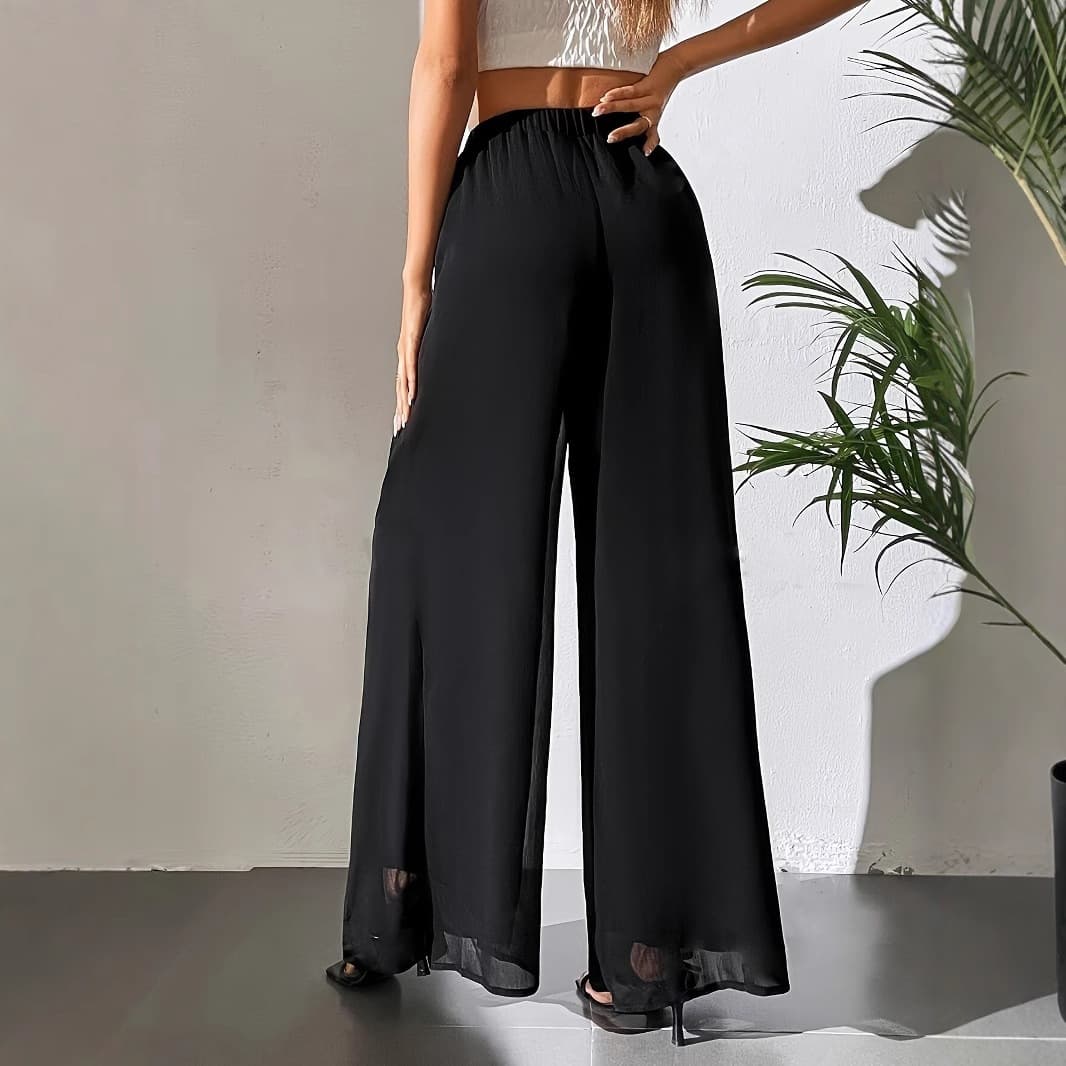 2026 Cross-border Independent Station Temu Europe and America AliExpress Amazon Casual Chiffon Wide-leg Pants Loose Trousers