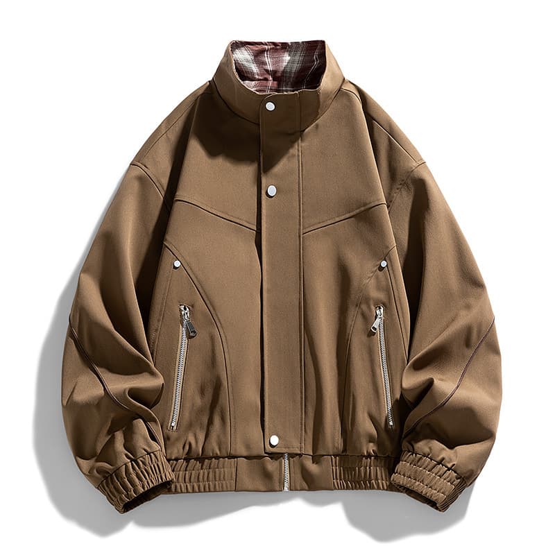 New spring and autumn style plus size loose jacket for chubby men, trendy and versatile lapel top