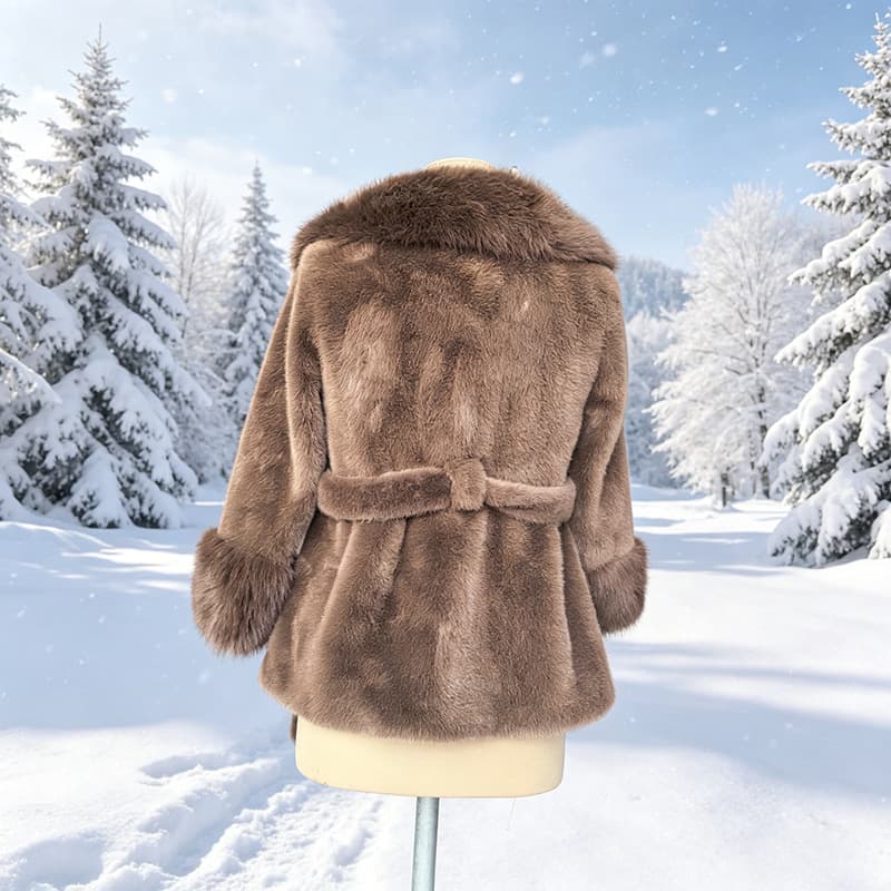 Xuelan Mink Fur Integrated Coat Women's Mid-Length European Mink Imitation Water Mink Fur Light Luxury Loose Trendy Coat Slimming Versatile