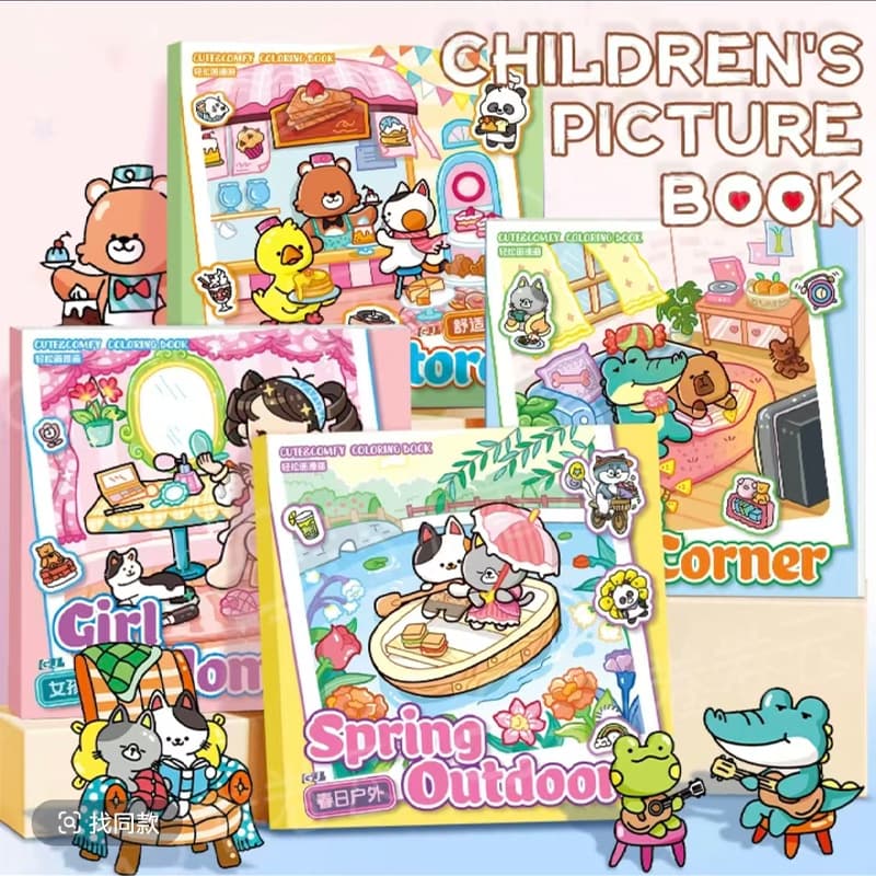 In-Stock Cartoon Coloring Book for Stress Relief and Children's Art Enlightenment