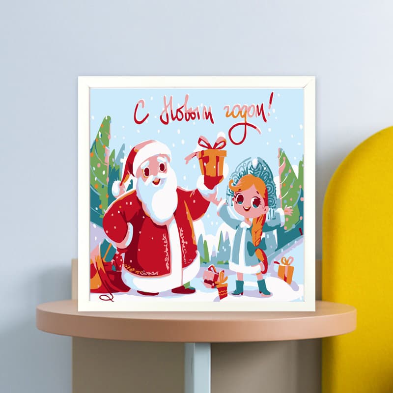 Christmas Children's DIY Oil Painting Cartoon Animal Hand-painted Color-by-Number Digital Oil Painting