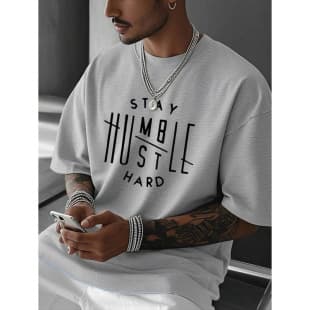 European Size Pure Cotton Men's T-Shirt, Classic Graphic T-Shirt, Soft And Comfortable