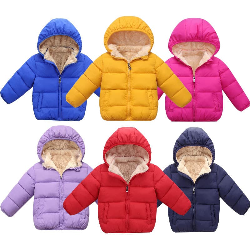 Amazon Kids Hooded Fleece-Lined Puffer Jacket Boys Girls Winter Coat Detachable Hood