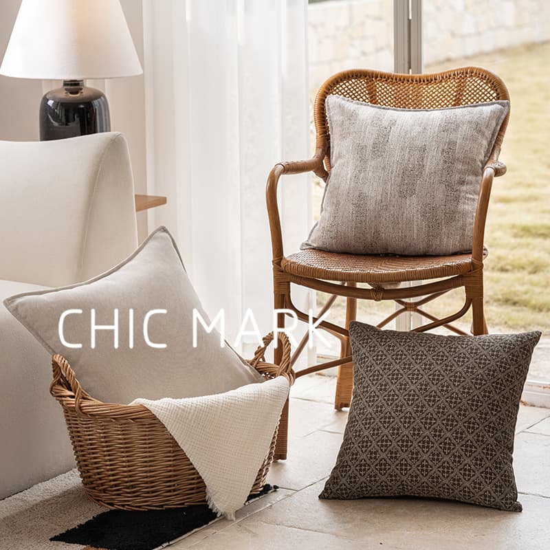 Manzhen Nordic Minimalist Yarn-Dyed Cream Color Premium Hotel Sofa Throw Pillow Cover Decorative Pillow Throw Pillow Cushion