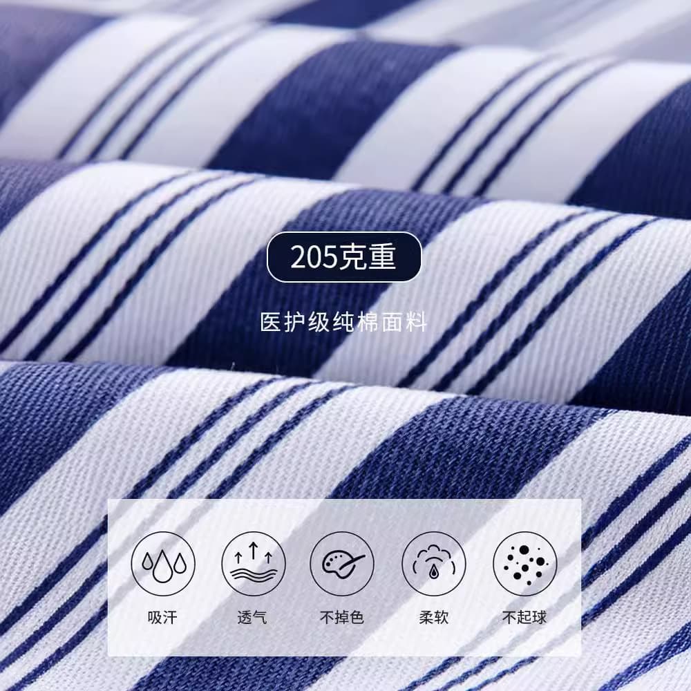 Pure cotton hospital gown set, medical care uniform, easy to put on and take off, female patient uniform, shirt, pants, hospital pajamas, nursing uniform for men
