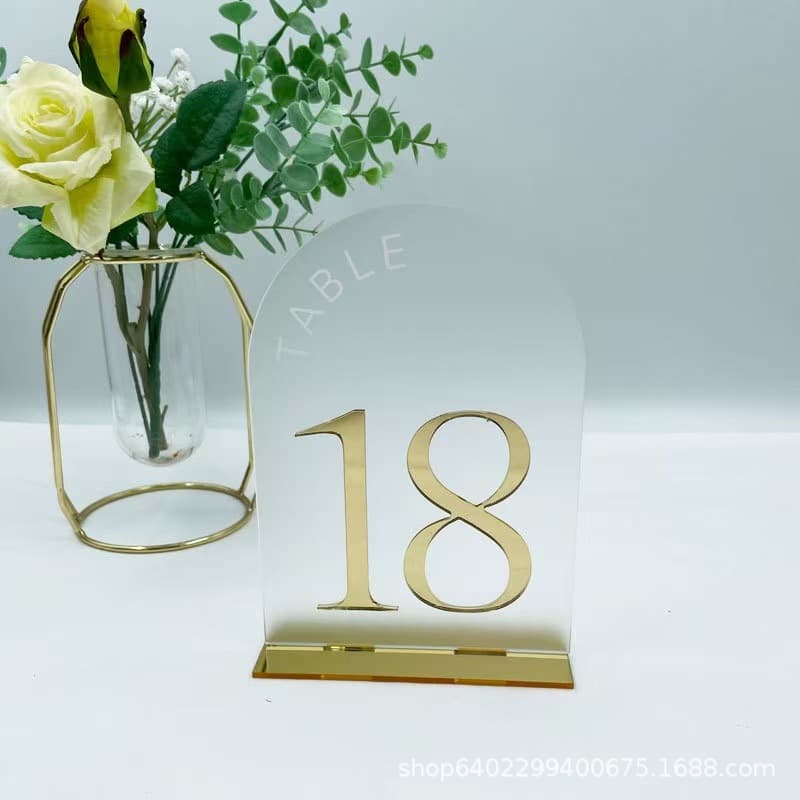 Amazon Best-Seller Acrylic Table Cards, Gold Number Wedding Desktop Number Cards, Banquet Table Numbers