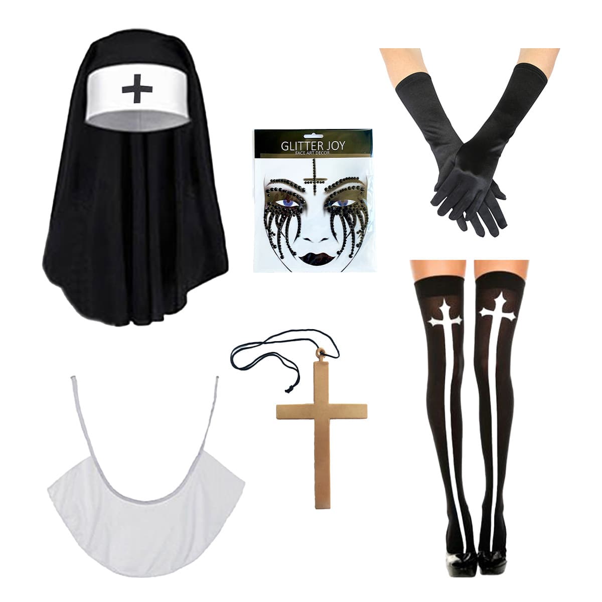 S cross-border hot sale Halloween nun dress up set holiday party role play dress up props costume accessories