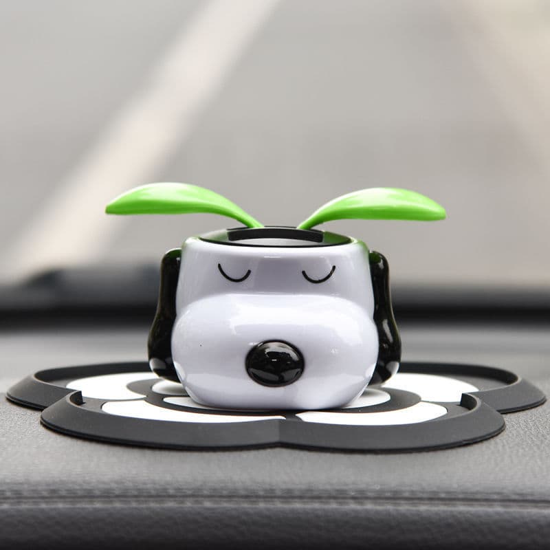 Car Decoration Solar Swinging Apple Flower Snoopy Dog Car Ornament Interior Sunflower Decoration