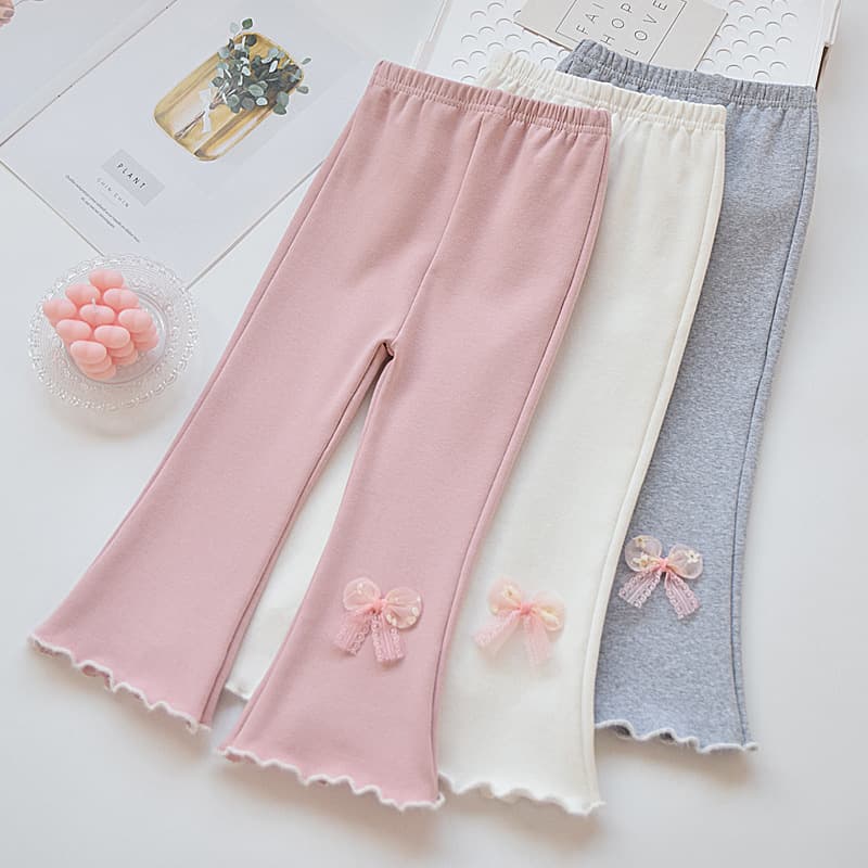 Spring and Autumn Girls' Flared Pants Children's Pants Outerwear 2025 Spring New Style Stylish Princess Style Student Casual Long Pants
