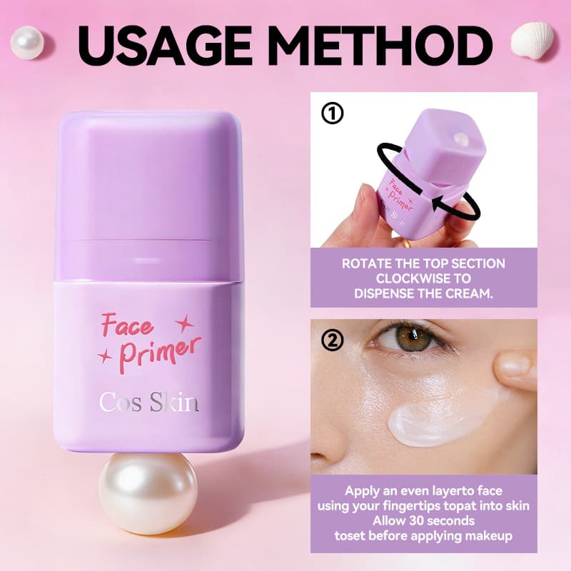 Cross-border popular CosSkin fine shimmer makeup primer, moisturizing, light, delicate and conforming, covering blemishes and naturally moisturizing Primer