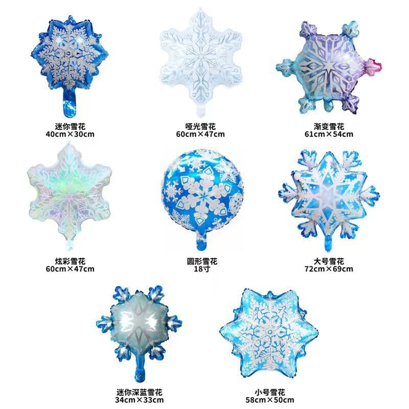 New Snowflake-Shaped Aluminum Foil Balloons Winter Snowflakes Stars Birthday Aluminum Foil Snowflake Balloons Christmas Decorations