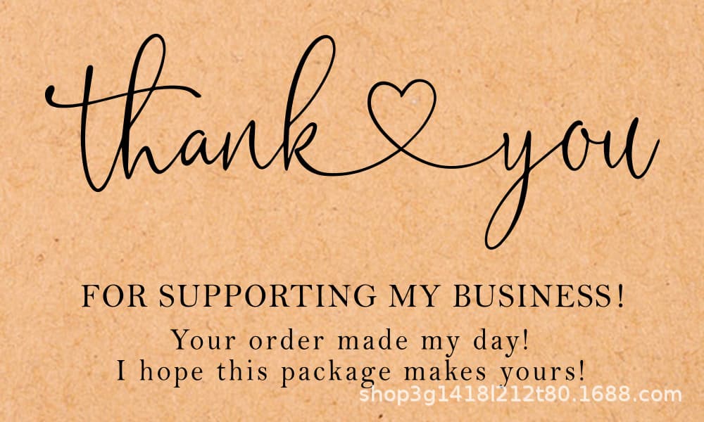 30 Sheets/Pack Kraft Paper Thank You Cards Gift Cards Greeting Cards Blank Decorative Cards