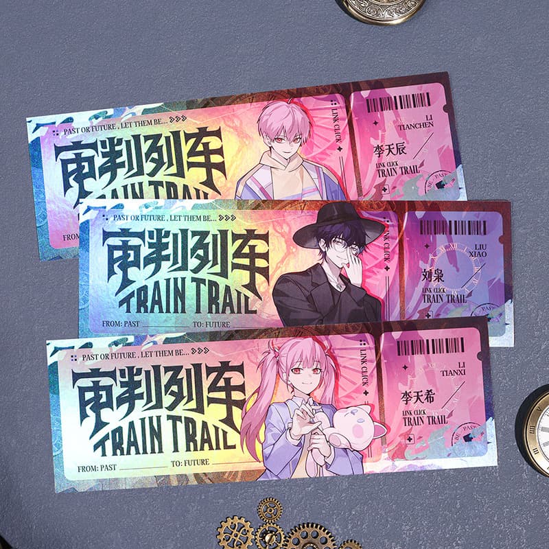 Laser ticket UV nano card customization, Time Agent fan animation, Judgment Train laser ticket custom design.