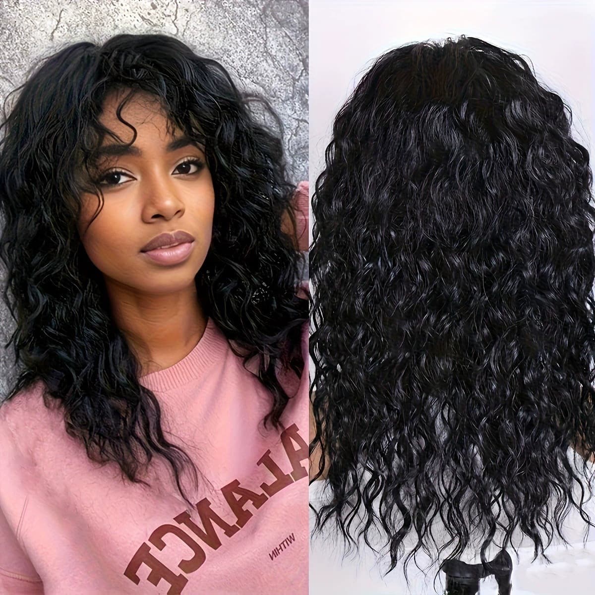 Cross-border European and American Wig Export African Corn Curl Small Curl Wig Black Fluffy Fringe Small Wave Long Curly Wig