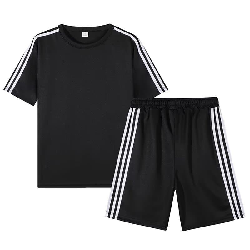 Men's and women's trendy three-pole loose three-quarter sleeve casual suit summer popular casual versatile trendy sports suit trendy