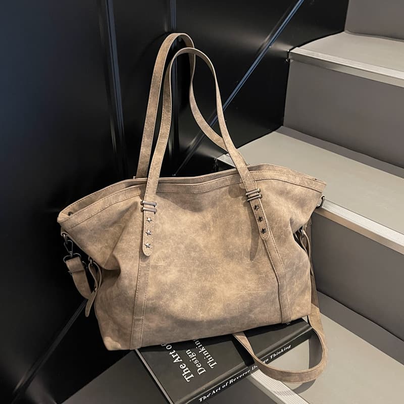 Cross-border Women's Trendy Large Capacity Tote Bag, New Fashion Shoulder Bag, Vintage Casual Crossbody Bag
