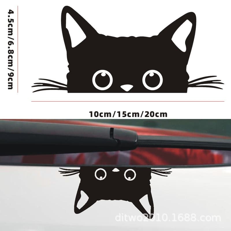 Funny Cartoon Black Cat Peeking Car Sticker Waterproof Decal for Auto Motorcycle Suitcase Laptop