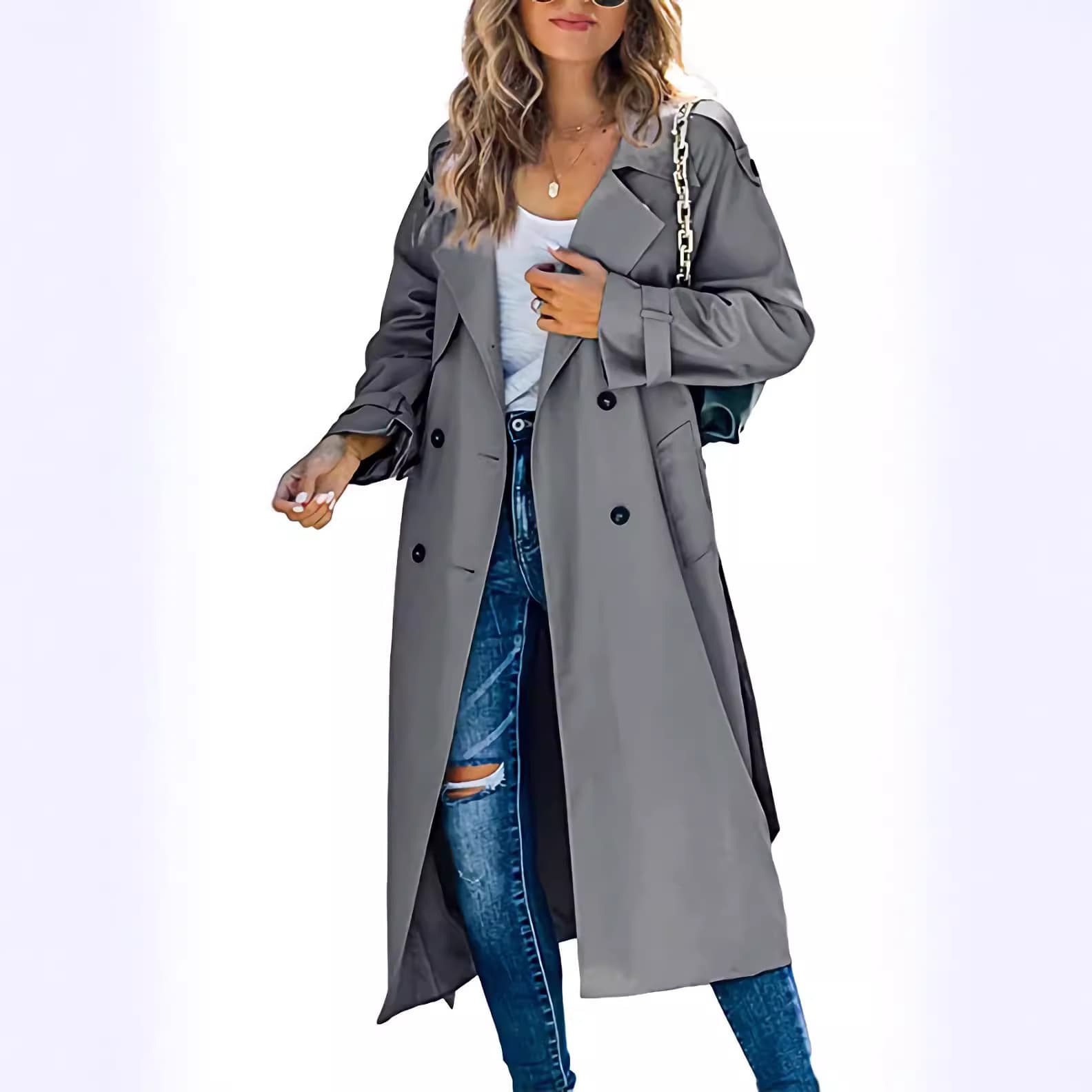 In Stock! Amazon & Independent Site Women's Autumn/Winter Trench Coat Outerwear, New 2022 Export Style