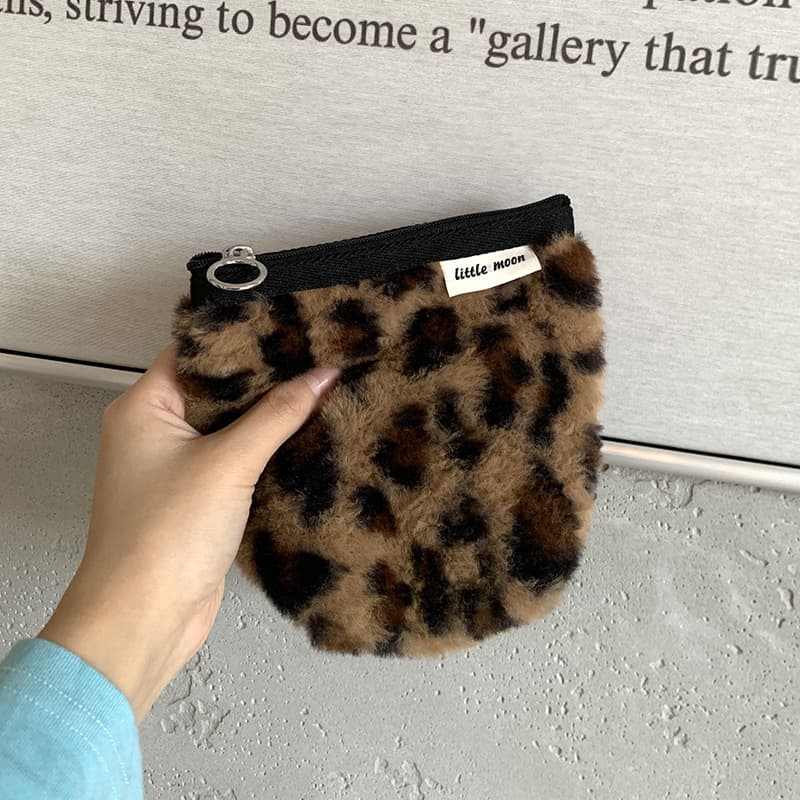 Cross-border Leopard Print Makeup Bag Lipstick Pouch Large Capacity Portable Travel Toiletry Organizer