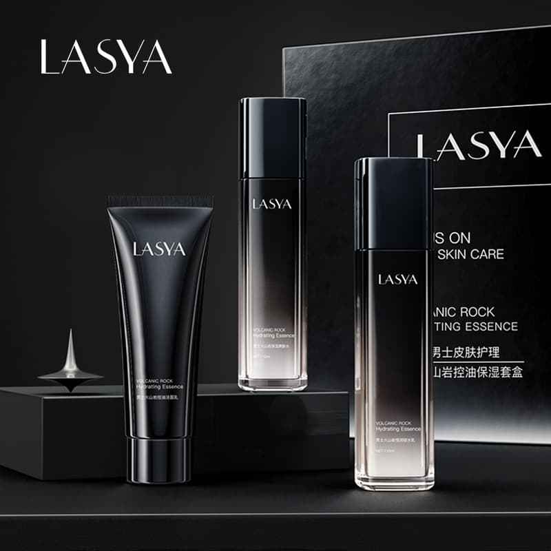 LASYA Men's Volcanic Rock Oil Control Moisturizing 3-Piece Set + Hydrating Oil Control Mask Drop Shipping