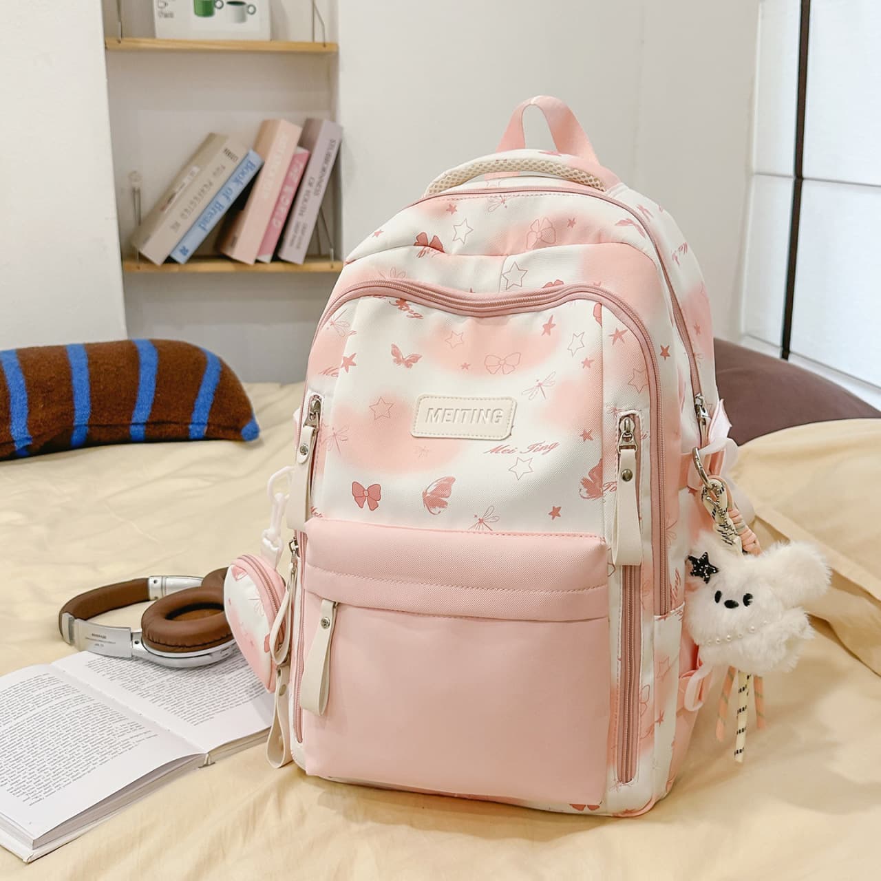 New high school birthday department college cute cartoon new large capacity junior high school backpack college student class backpack