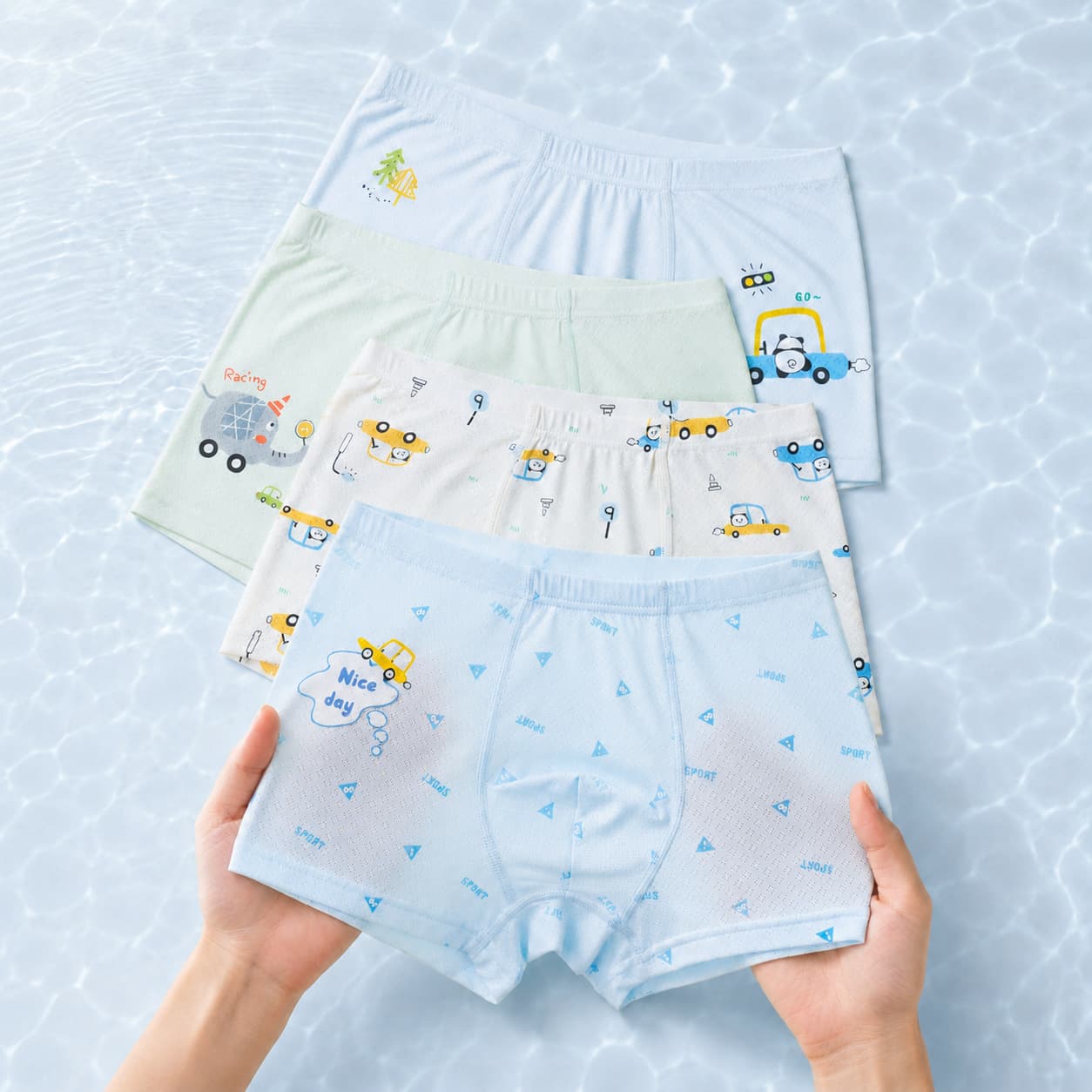 Children's Boxer Briefs for Boys and Girls, Teenagers, Primary and Junior High School Students, Ice Silk Kids' Underwear, Summer Wholesale, Thin