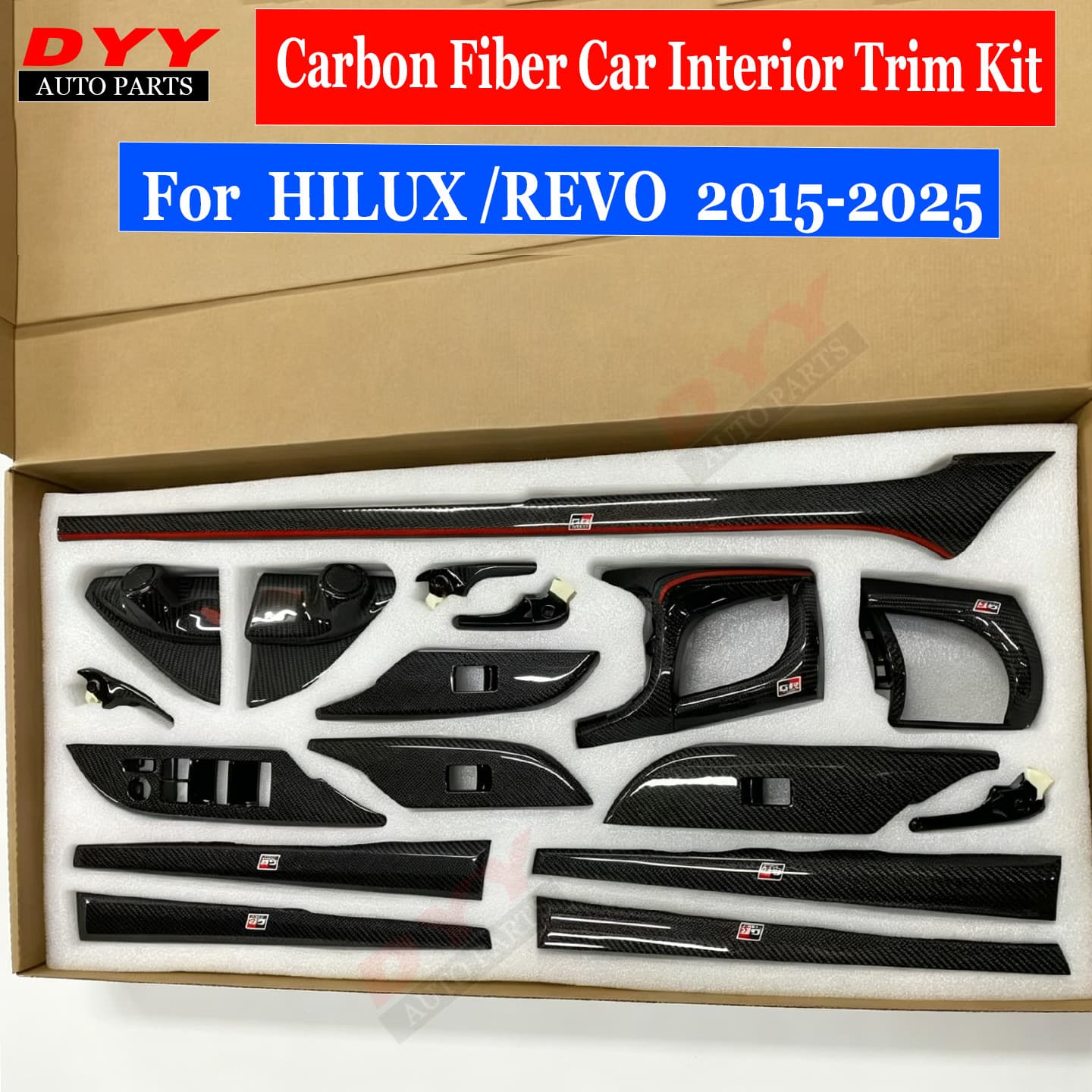 For 2015-2021 Hilux REVO Carbon Fiber Pattern GR/HILUX REVO Interior Upgrade Kit