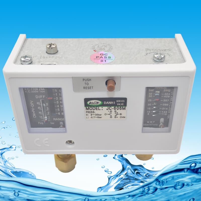 JC-606M Dual Pressure Drum Mechanical Pressure Switch High Low Pressure Bellows Pressure Controller Feedback Switch