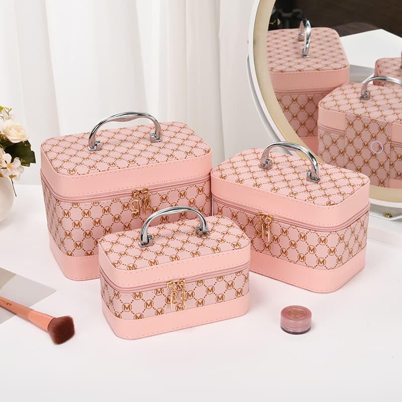 Cosmetic Bag Cosmetic Case Wholesale Letter Handheld Case Home Cosmetic Storage Box Women's Technician Case Sunflower