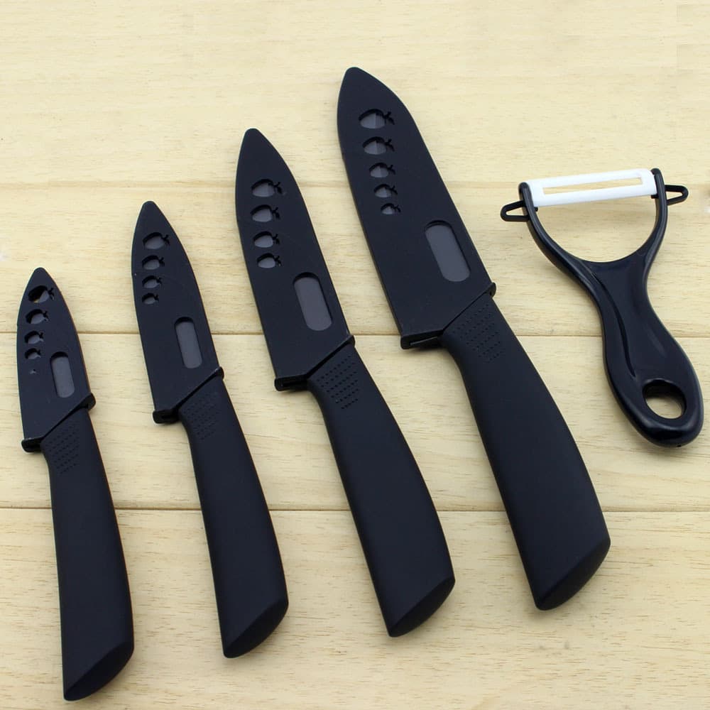 Factory Wholesale Black Blade Five-Piece Fruit Knife Set, Special 3-6 Inch Baby Food Ceramic Cutlery Gift