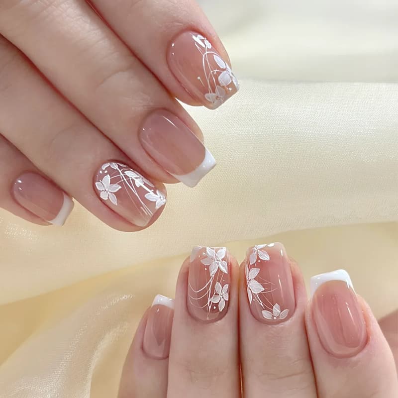 Trendy Wearable Nails Ins Simple Short Blush Gradient Nail Tips Hot Girl Pure Desire Style Press On Nails