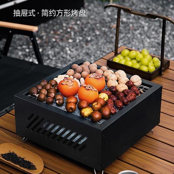 Outdoor Barbecue Grill Portable Charcoal Stove Disposable Commercial Cross-border Carbon Tea Boiling Set with Large Rack