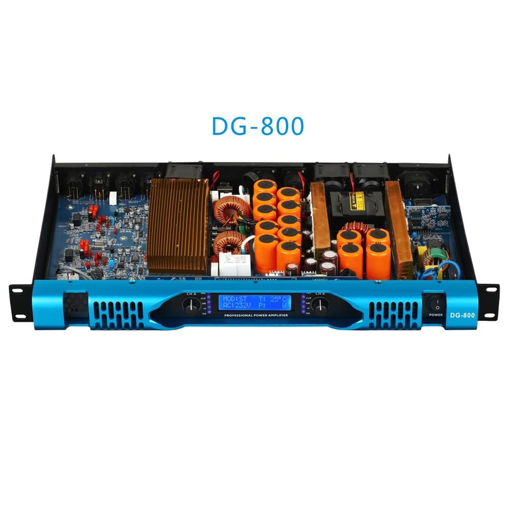 800W High-Power Two-Channel Digital Power Amplifier, Compact Size for Full Range of Speakers in Stage Performances