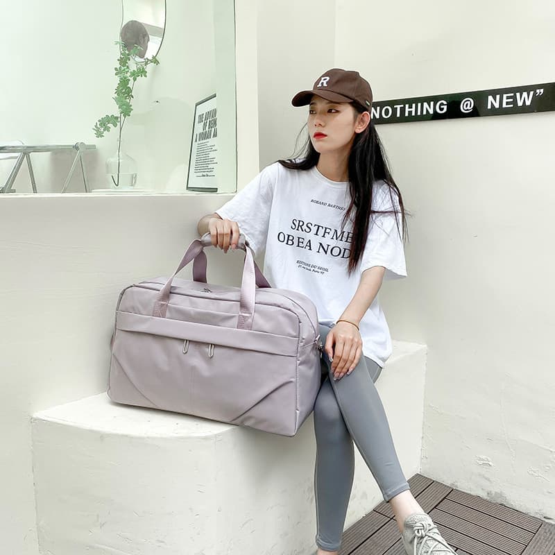 Large Capacity Handheld Travel Bag Women's Short Trip Storage Single Shoulder Slant Cross Fashion Simple Travel Bag Oxford Cloth Waterproof Wear-resistant Shock-resistant