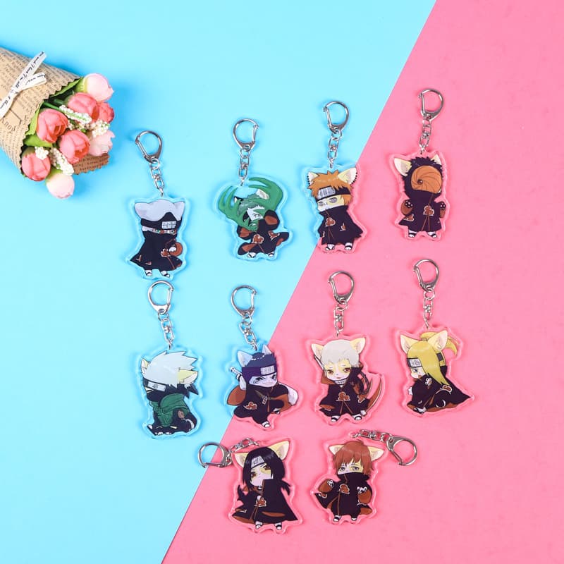 Naruto peripheral mezzanine pendant Akatsuki organization Uchiha Itachi Obito Payne student gift Q version keychain