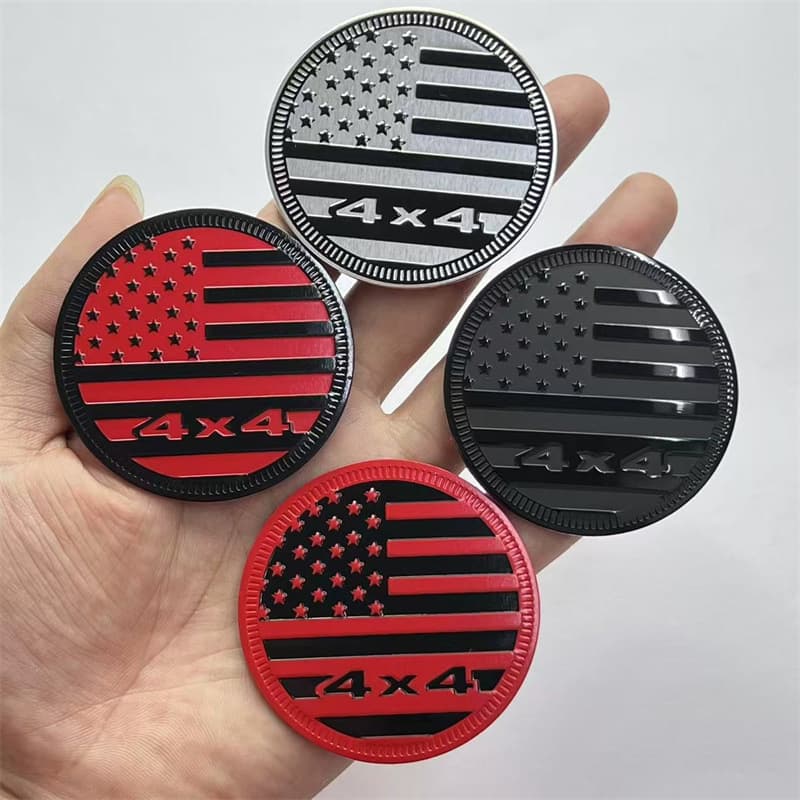Cross-border Applicable Off-Road 4X4 RATED Vehicle Emblem Jeep Wrangler Car Sticker Metal Badge Aluminum Decal American Flag Tail Badge