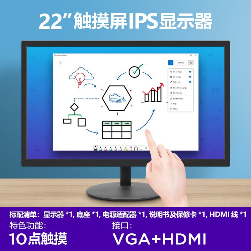 Touch Screen All-in-One, 22/32/43/55 Inch Industrial Grade Screen Monitor, Android Computer Wall Mount